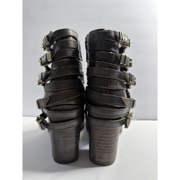 Freebird by Steven Hermosa Leather Buckle Ankle Booties Women's 11 Rare - Picture 3 of 8